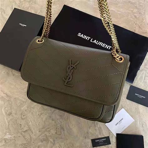 ysl niki gray khaki|ysl lambskin handbags.